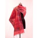 DARK PINK JEEVIKA Hand Painted Madhubani Tussar Silk Stole